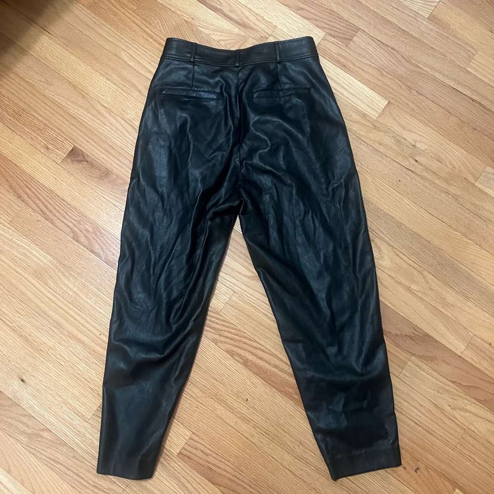 Aritzia Babaton Leather Tie Front Pants - Picture 4 of 6